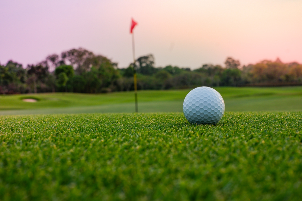 golf ball on golf course