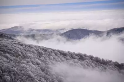 mountains in snow