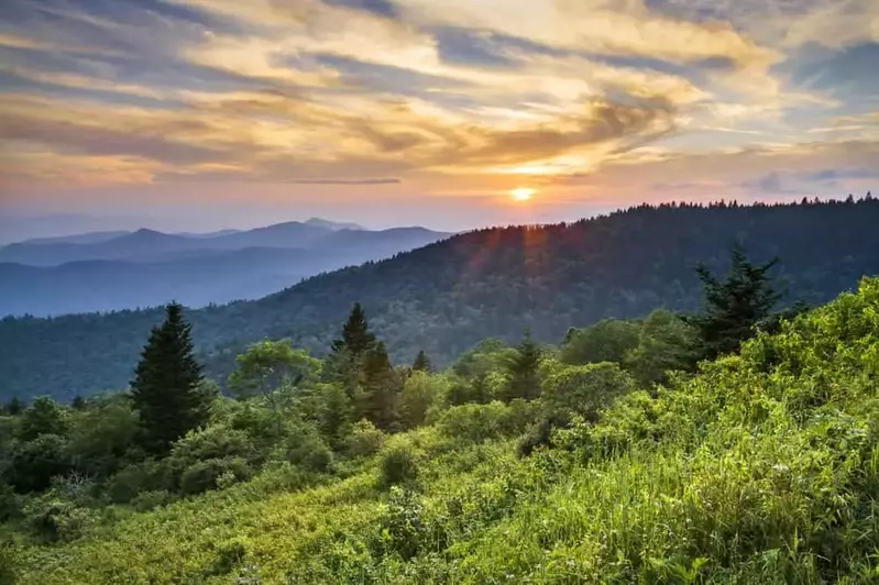 Sunset over Murphy North Carolina