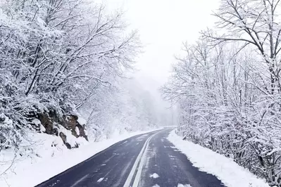 A snowy winter road.