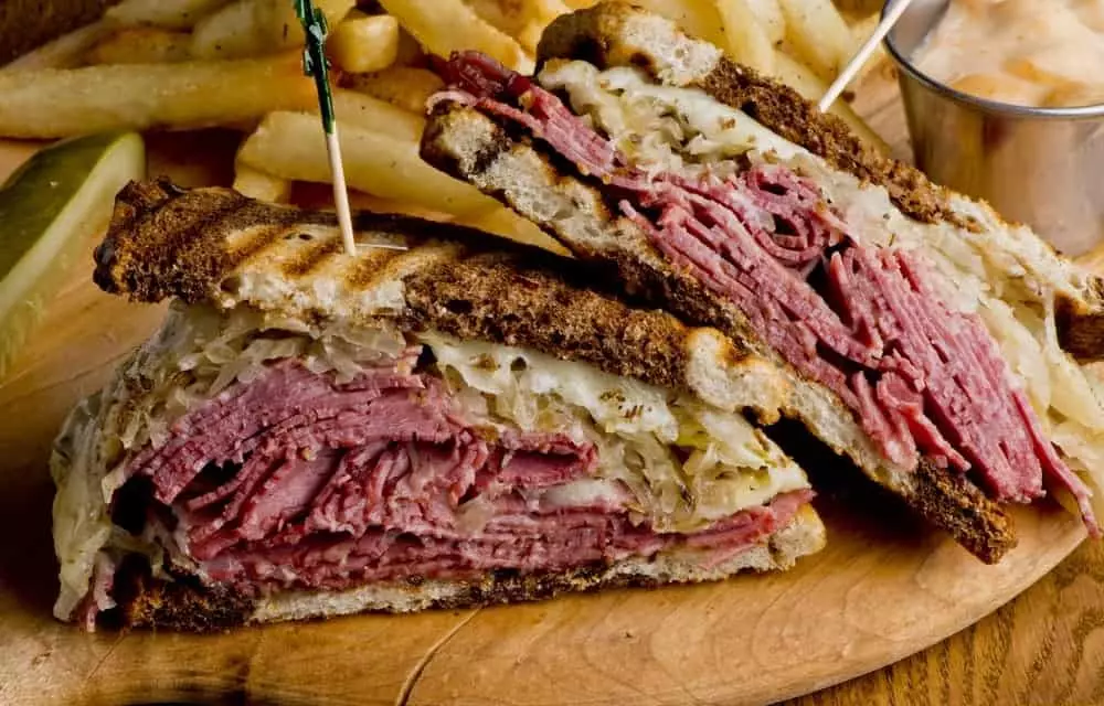 Delicious Reuben sandwich with french fries at one of the best restaurants in Murphy NC.