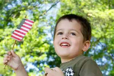 boy enjoying festive events in Murphy North Carolina