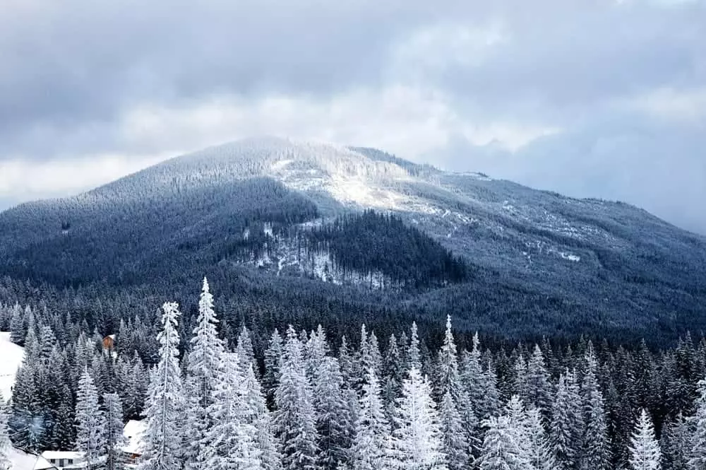 Snow covered mountains in North Carolina