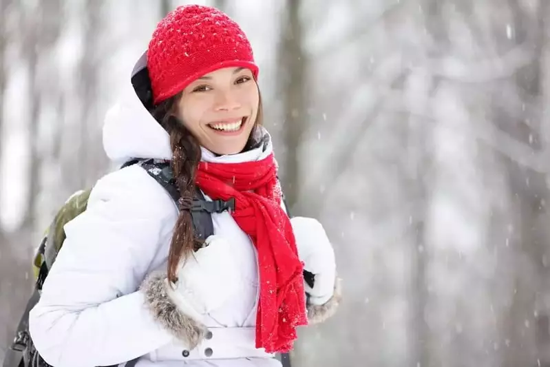 Woman on a winter hike