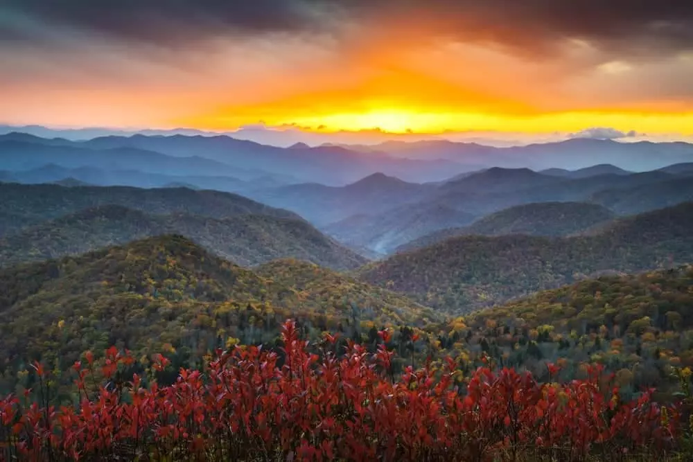 Mountains in North Carolina during autumn