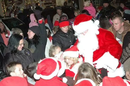 Santa greeting kids near our cabins in murphy nc